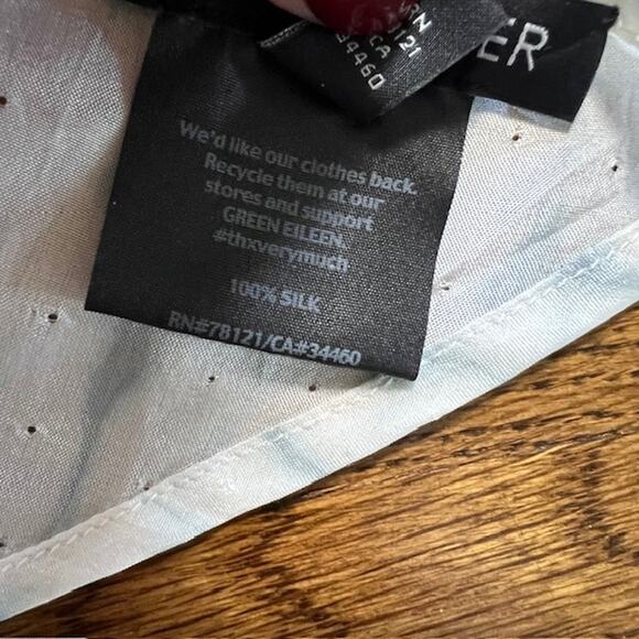 Eileen Fisher 100% Silk Sleeveless Tank Top W/ Scarf Womens S White Blue Flowy - Picture 11 of 11